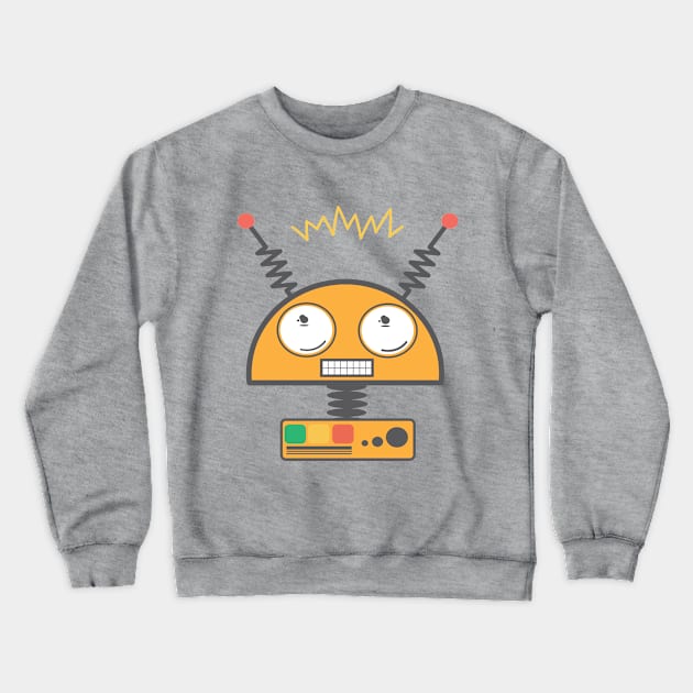 Retro Sci-Fi Fun Pet Robot BoomBoomInk Crewneck Sweatshirt by BoomBoomInk